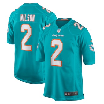 mens nike albert wilson aqua miami dolphins game player jers